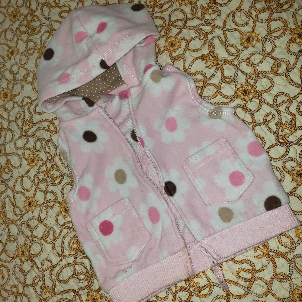 👶Carter's Hooded Baby Polka Dot Vest